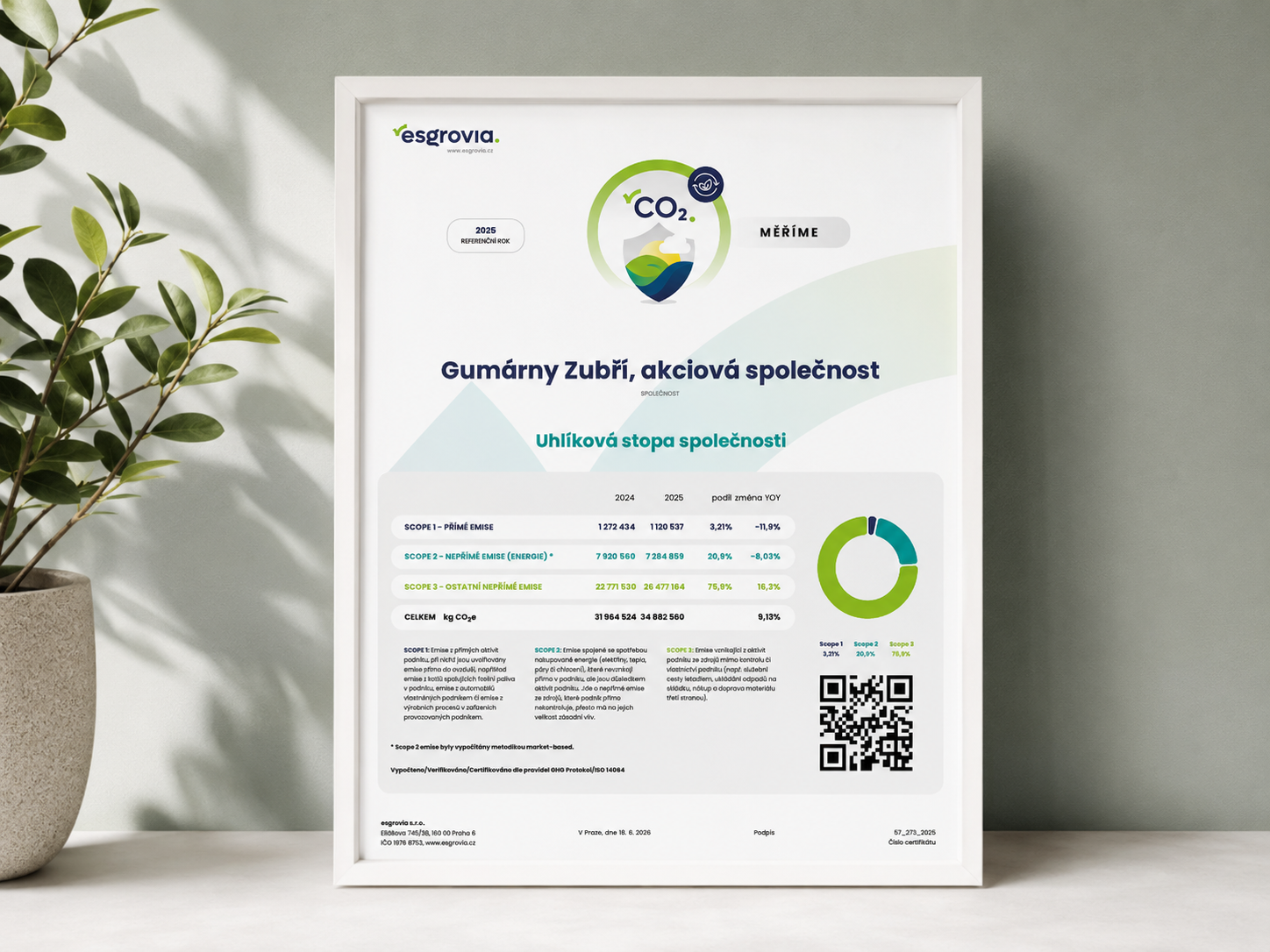 Sample carbon footprint certificate